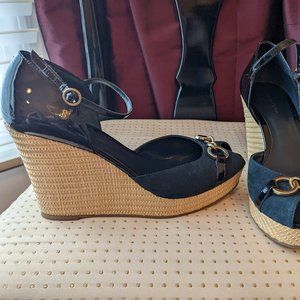 Ann Taylor navy Ella Platform Wedge size 8